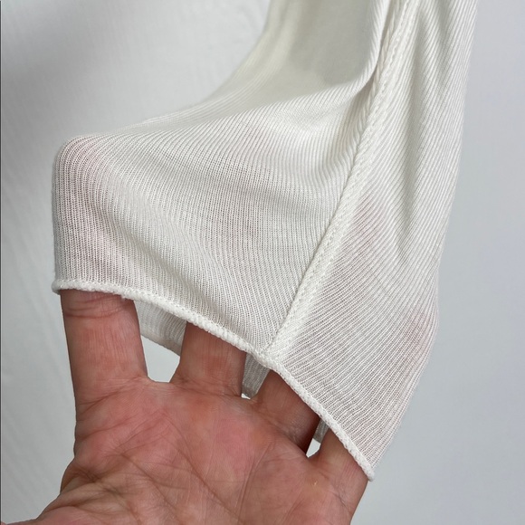 Free People - NWT Sea Salt Ribbed Ivory Slouchy Long Sleeve Top Size Small - Picture 4 of 13